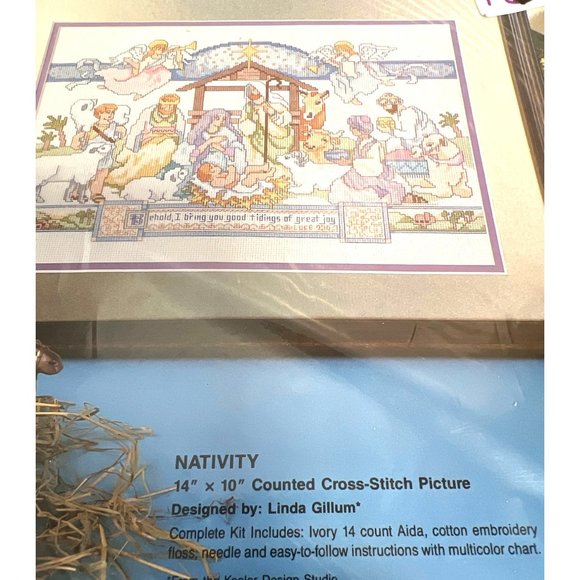 Bucilla Nativity 14" X 10" Counted Cross-Stitch Kit With Ivory Aida Multicolor T - Picture 3 of 5